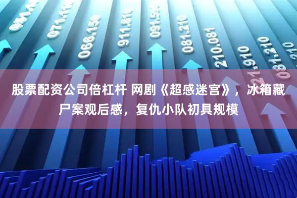 股票配资公司倍杠杆 网剧《超感迷宫》，冰箱藏尸案观后感，复仇小队初具规模